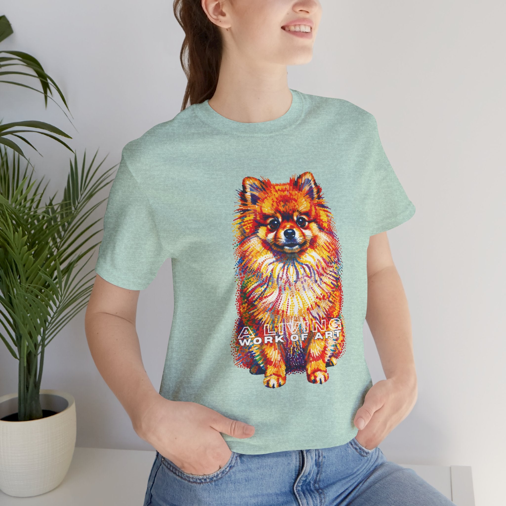 Pomeranian T Shirt | Living Work of Art Collection | Pointillism Style