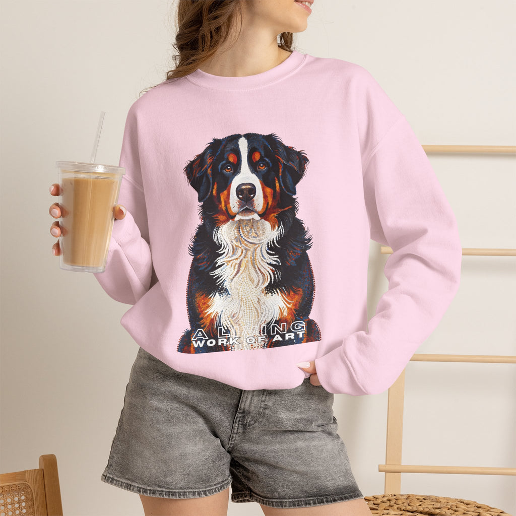 Bernese Mountain Dog Sweatshirt | Living Work of Art Collection | Pointillism Style