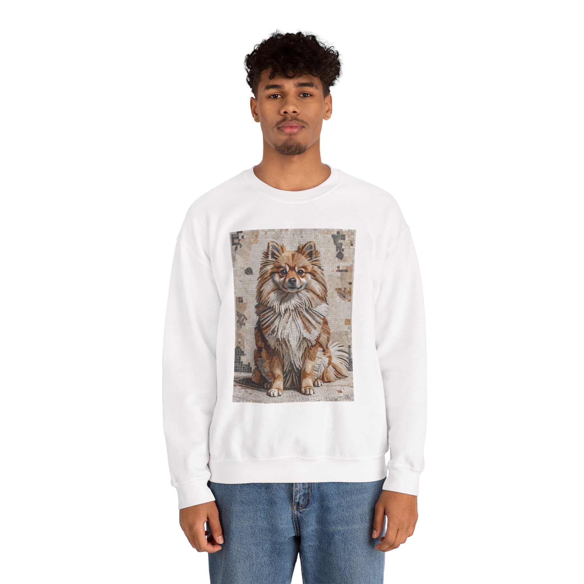 Pomeranian Sweatshirt | Living Work of Art Collection | Mosaic Style