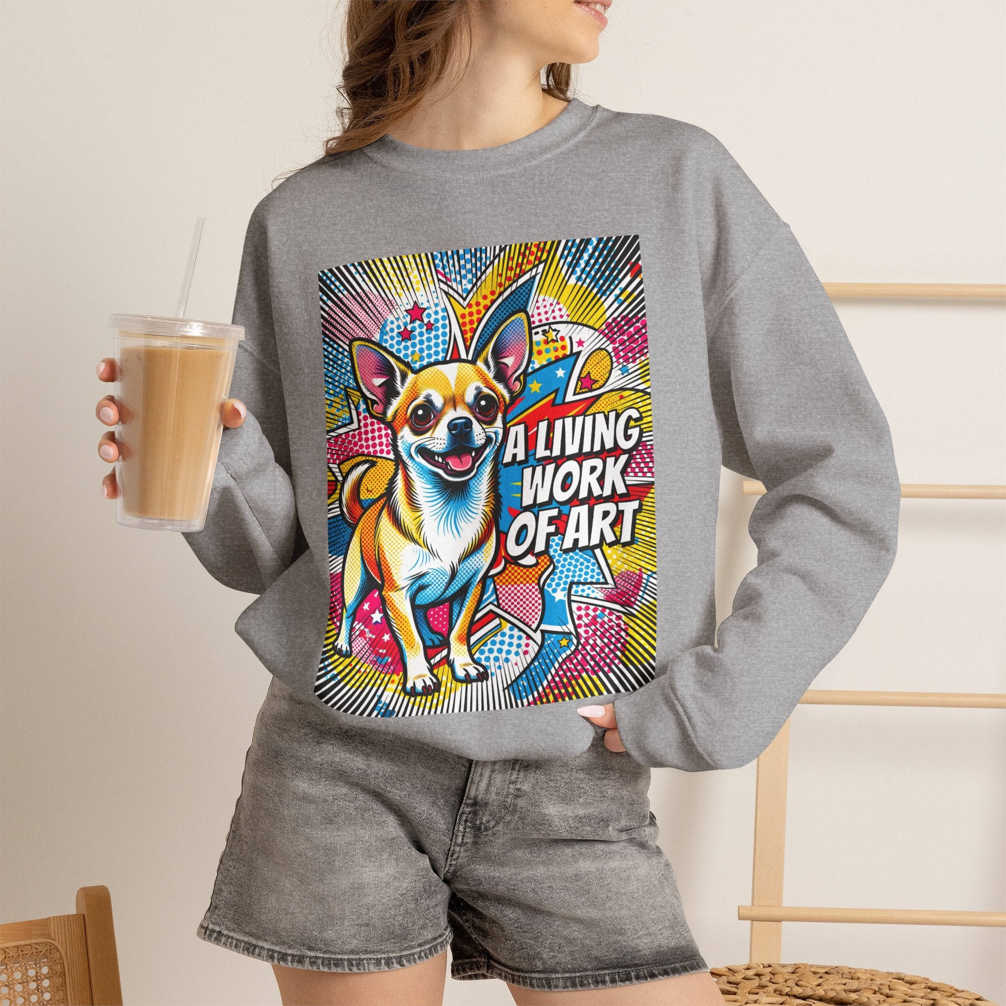 Chihuahua Sweatshirt | Living Work of Art Collection | Pop Art