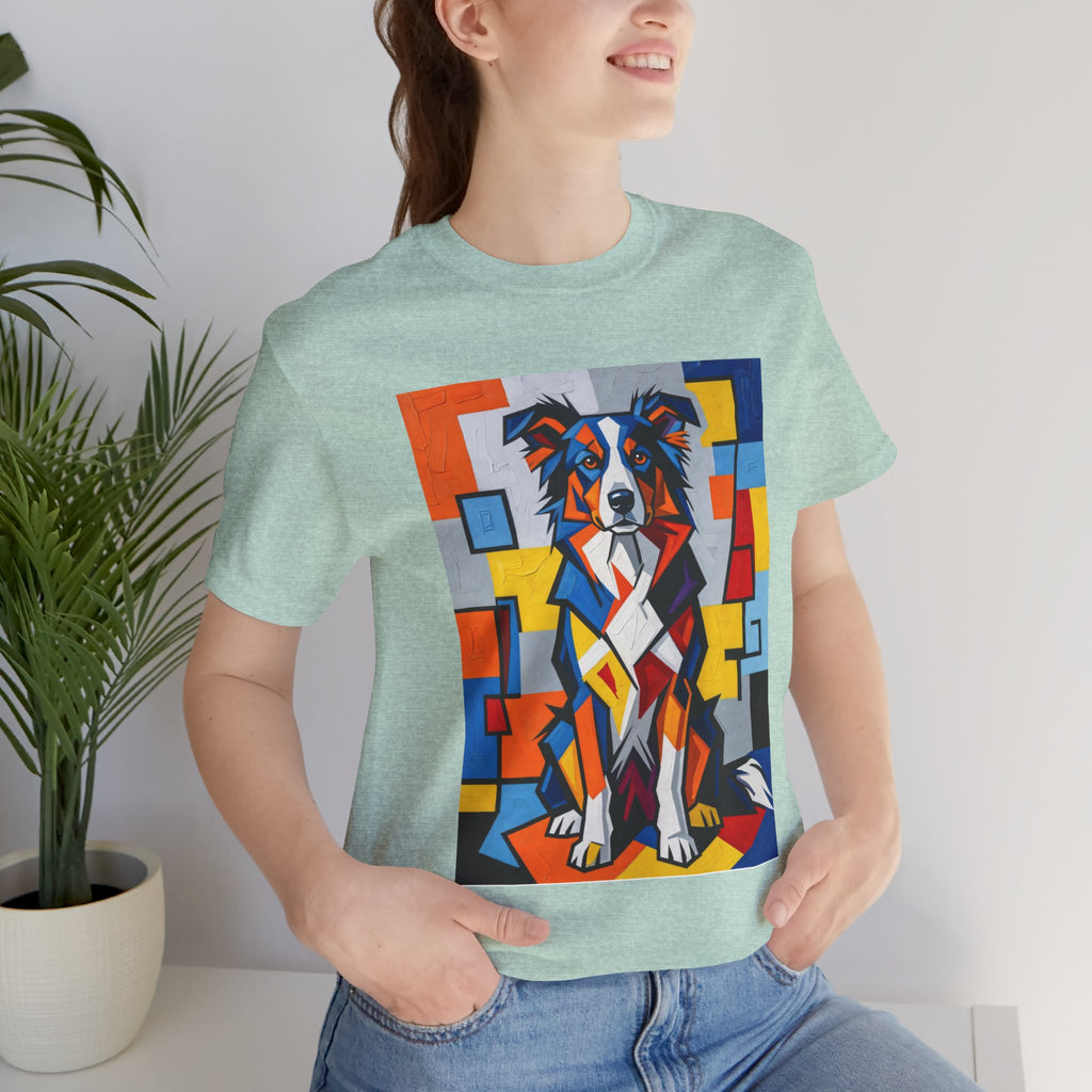 Border Collie T Shirt | Living Work of Art Collection | Cubist Style