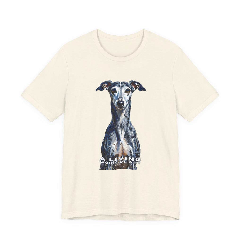 Whippet T Shirt | Living Work of Art Collection | Pointillism Style