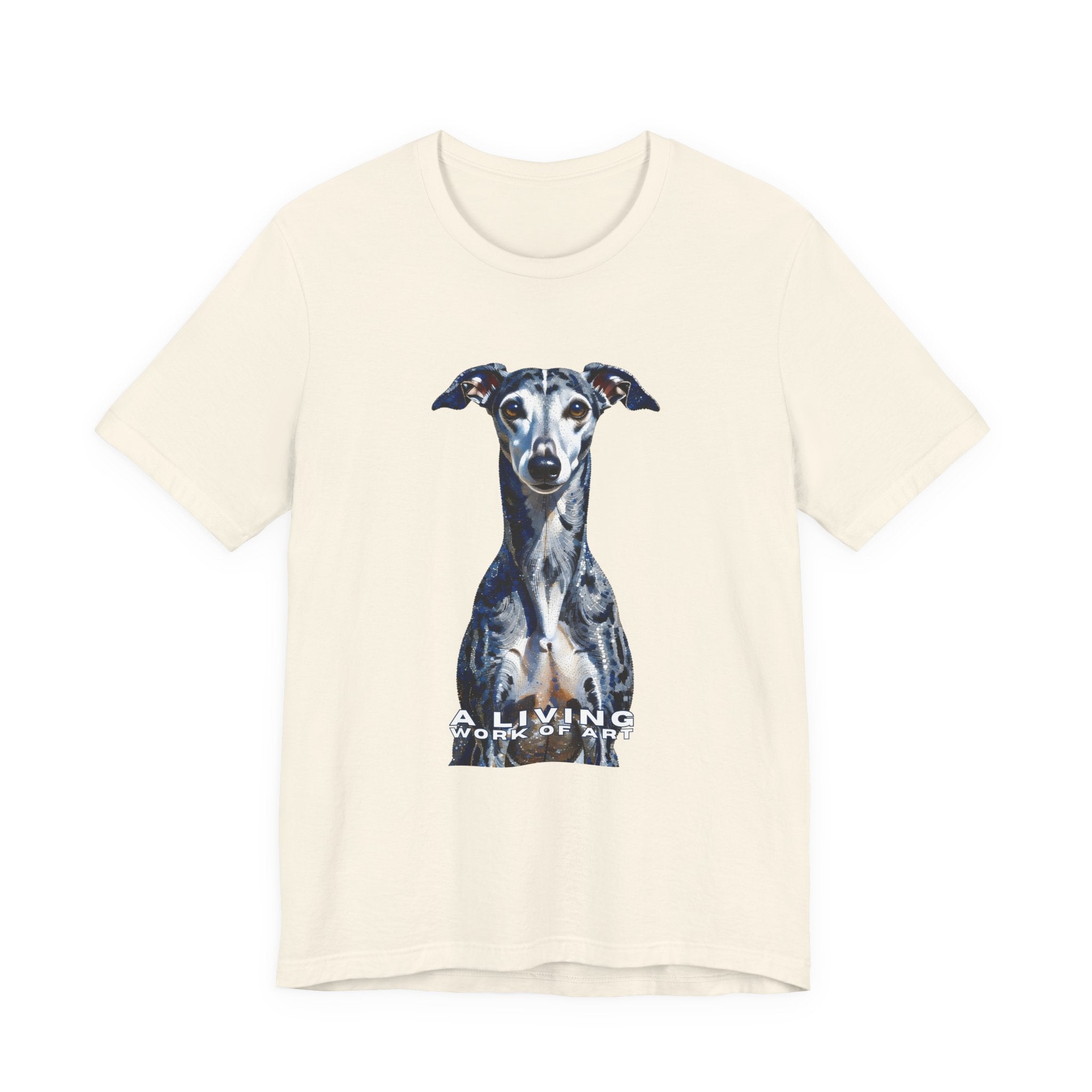 Whippet T Shirt | Living Work of Art Collection | Pointillism Style