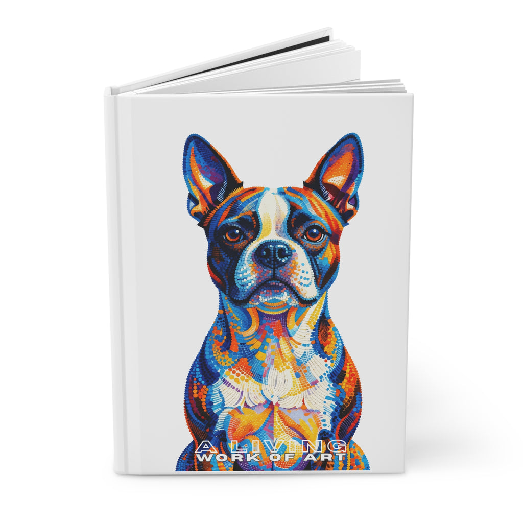 Boston Terrier Notebook | Living Work of Art Collection | Pointillism Style