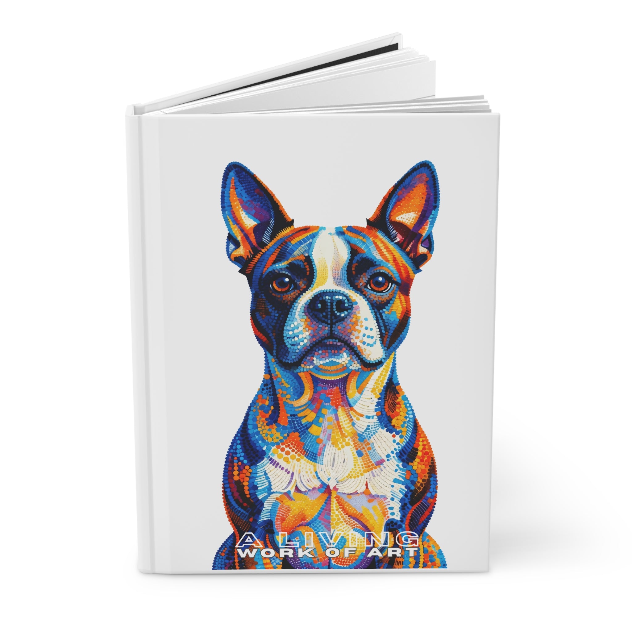 Boston Terrier Notebook | Living Work of Art Collection | Pointillism Style