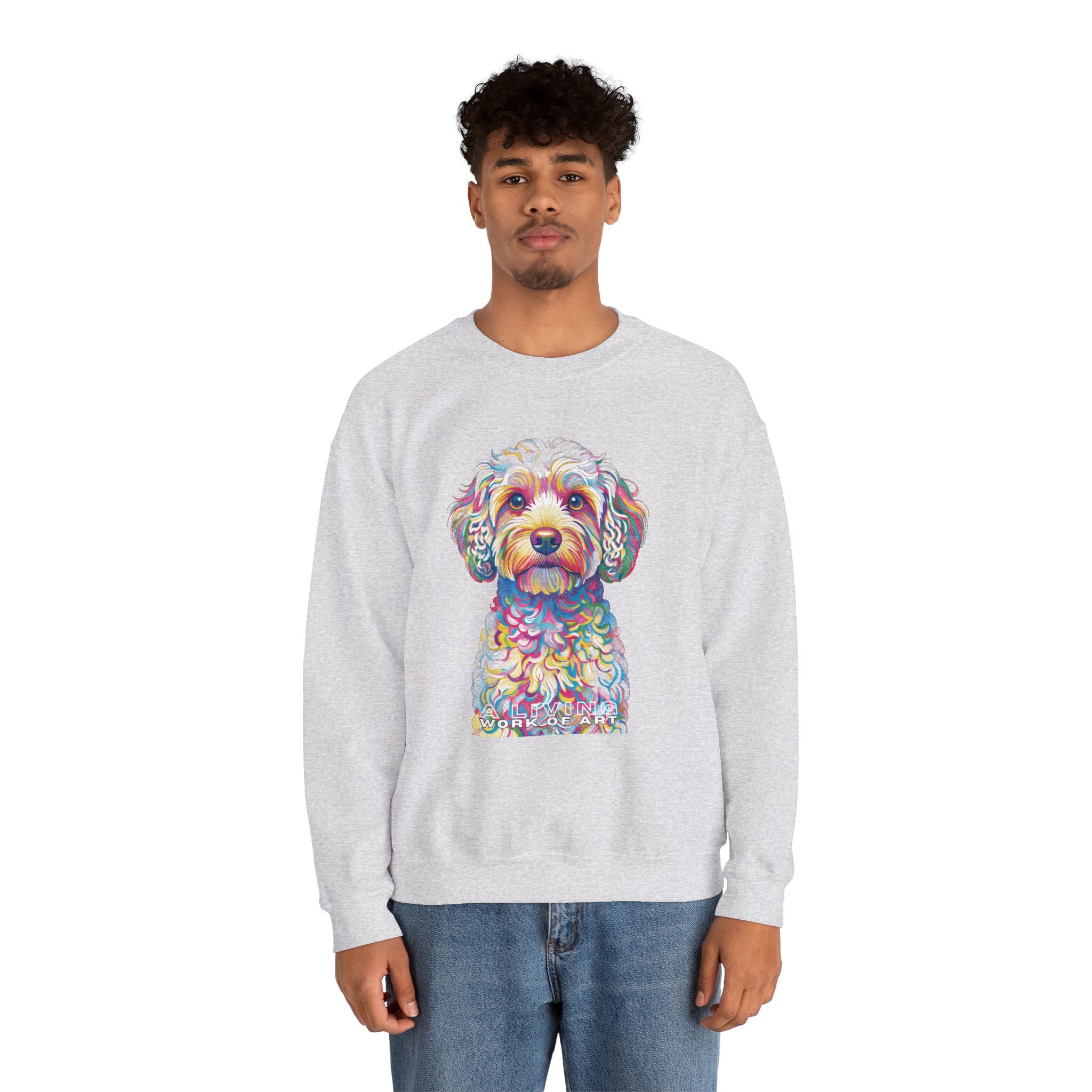 Cavapoo Sweatshirt | Living Work of Art Collection | Pointillism Style