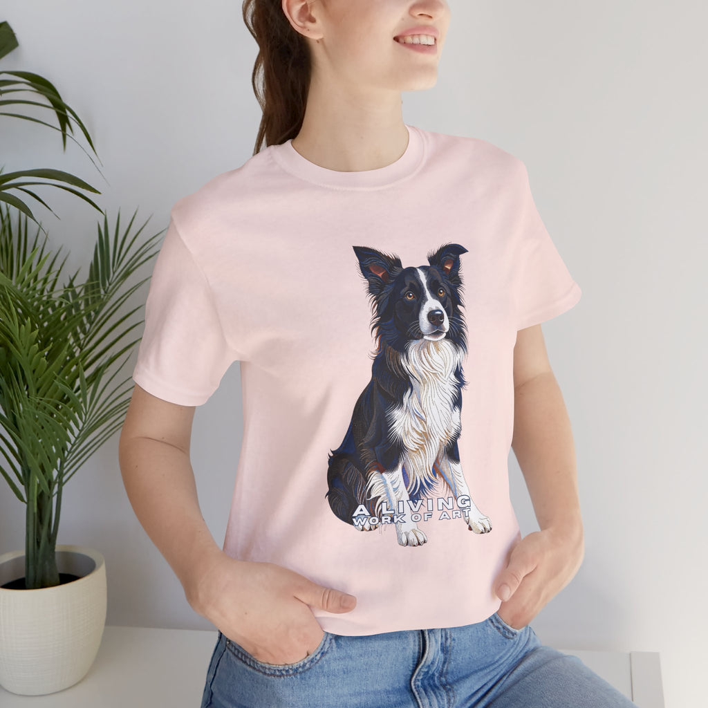 Border Collie T Shirt | Living Work of Art Collection | Pointillism Style