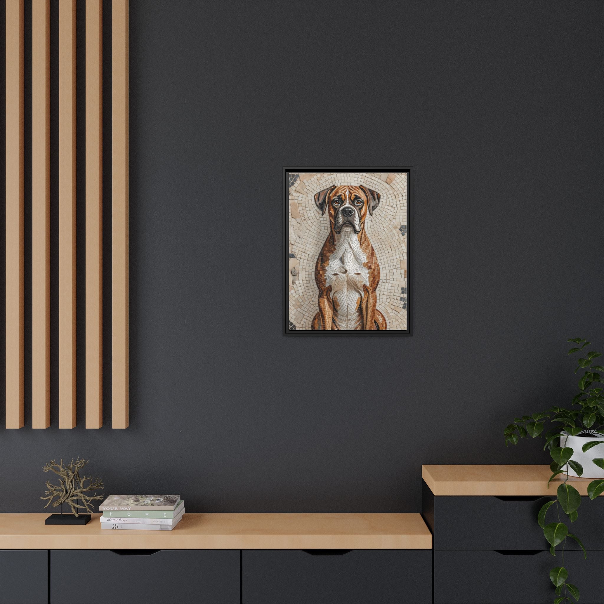 Boxer Canvas Wall Art | Living Work of Art Collection | Mosaic Style Print