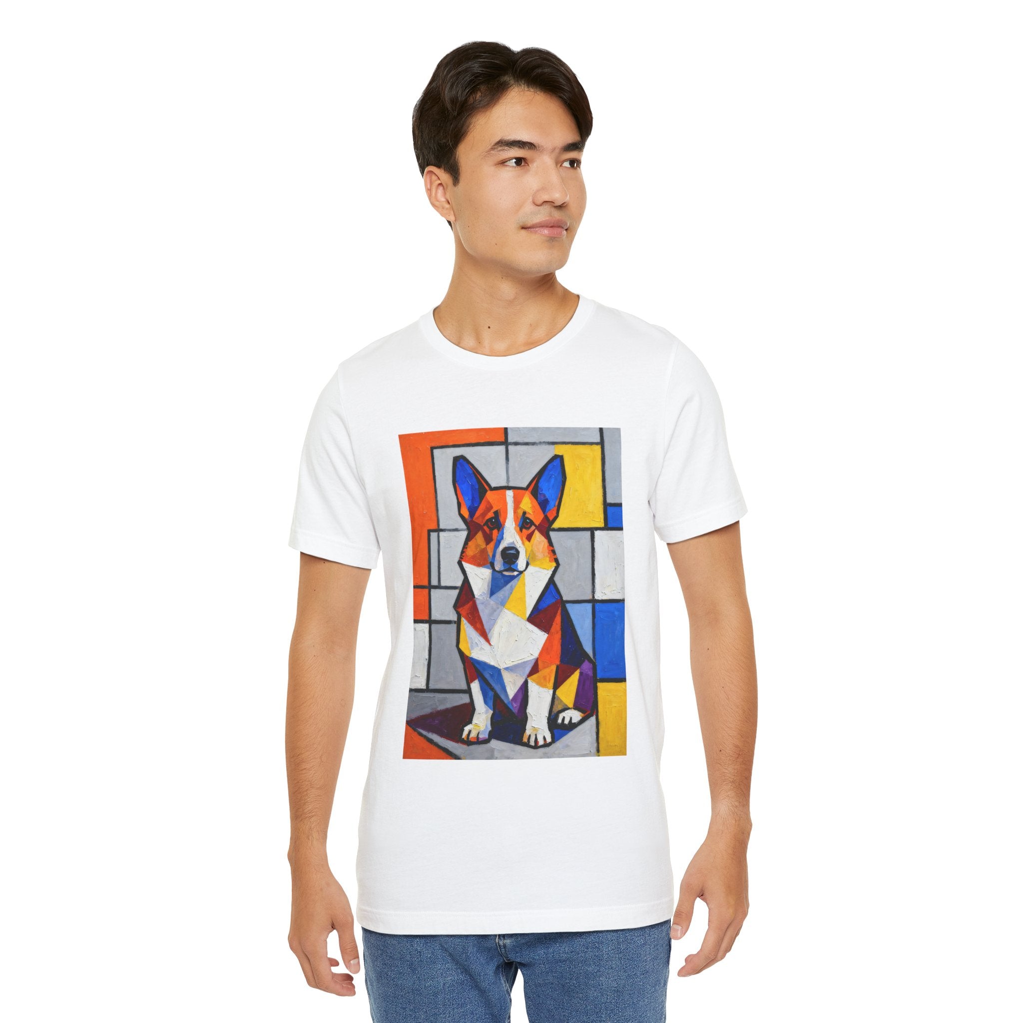 Corgi T Shirt | Living Work of Art Collection | Cubist Style