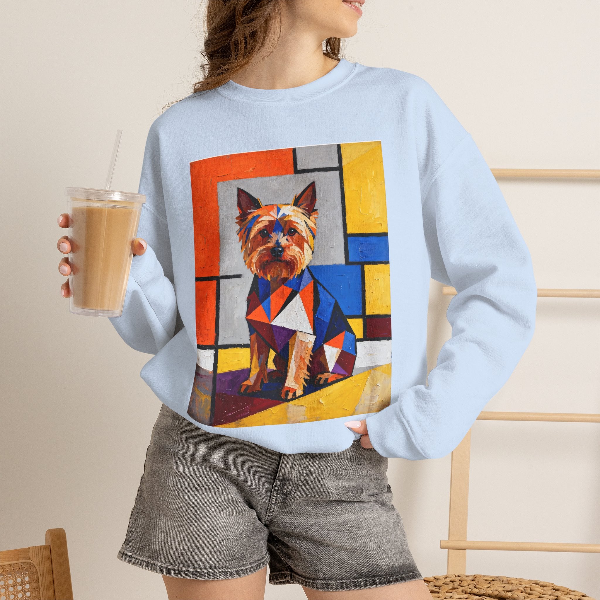 Yorkshire Terrier Sweatshirt | Living Work of Art Collection | Cubist Style
