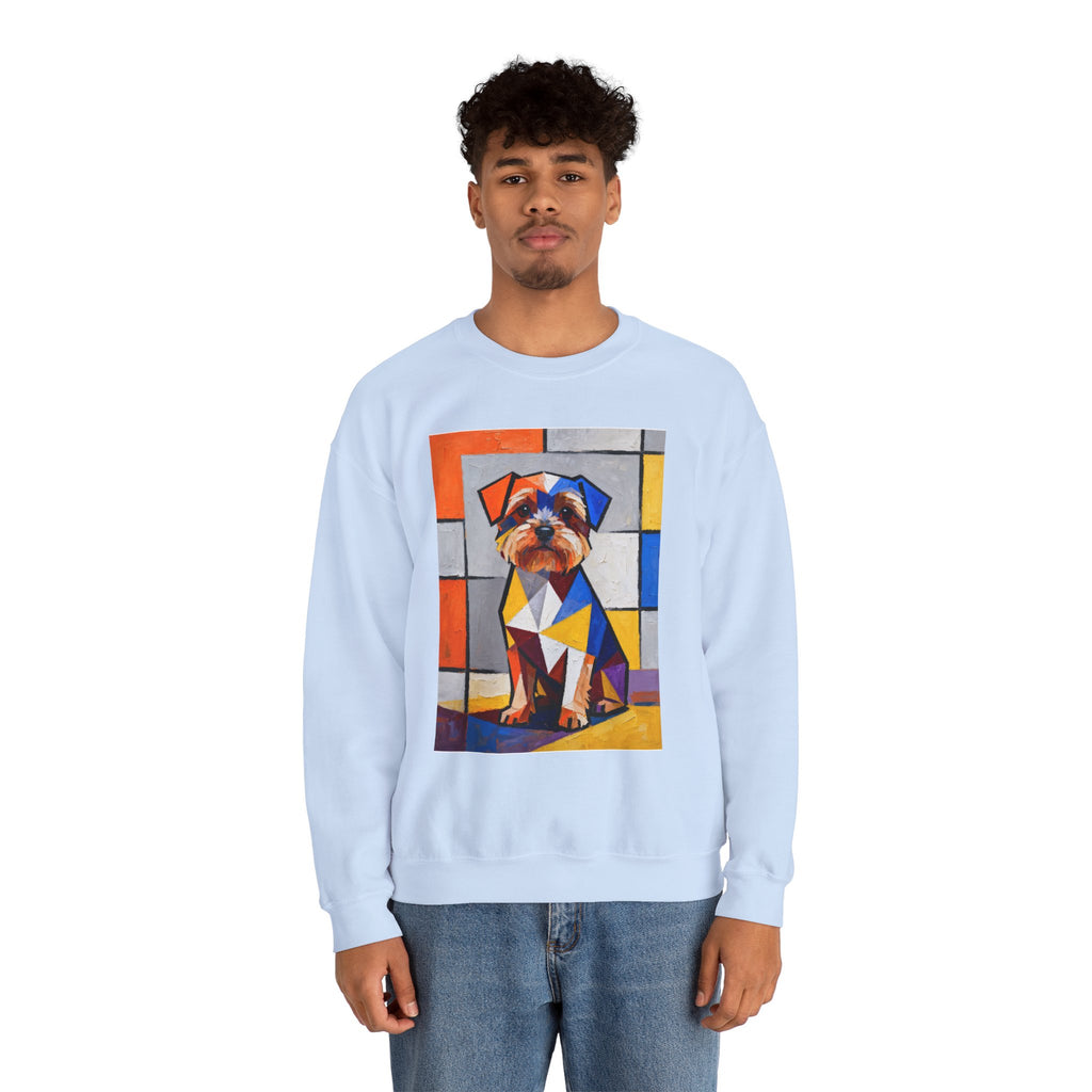 Yorkipoo Sweatshirt | Living Work of Art Collection | Cubist Style