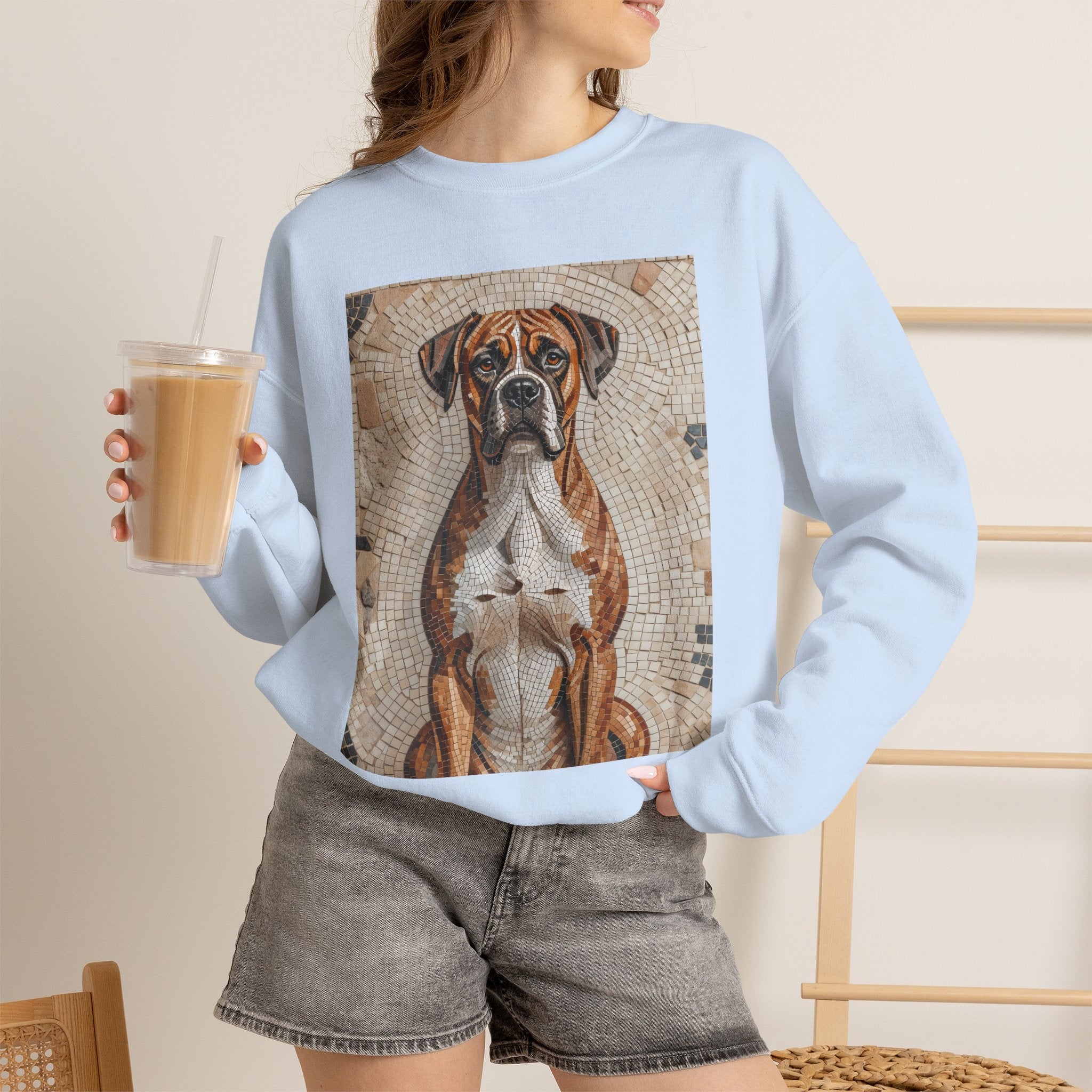 Boxer Sweatshirt | Living Work of Art Collection | Mosaic Style