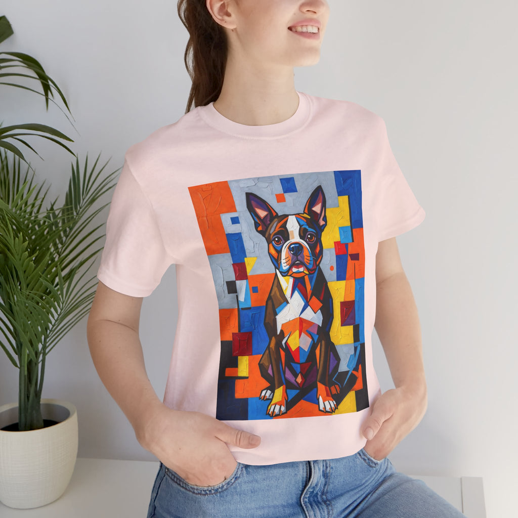 Boston Terrier T Shirt | Living Work of Art Collection | Cubist Style