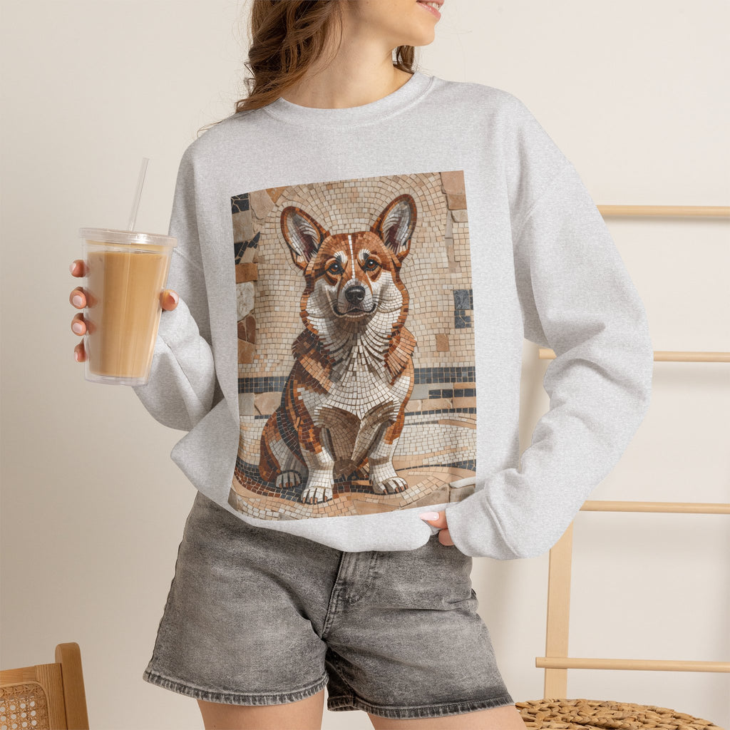 Corgi Sweatshirt | Living Work of Art Collection | Mosaic Style