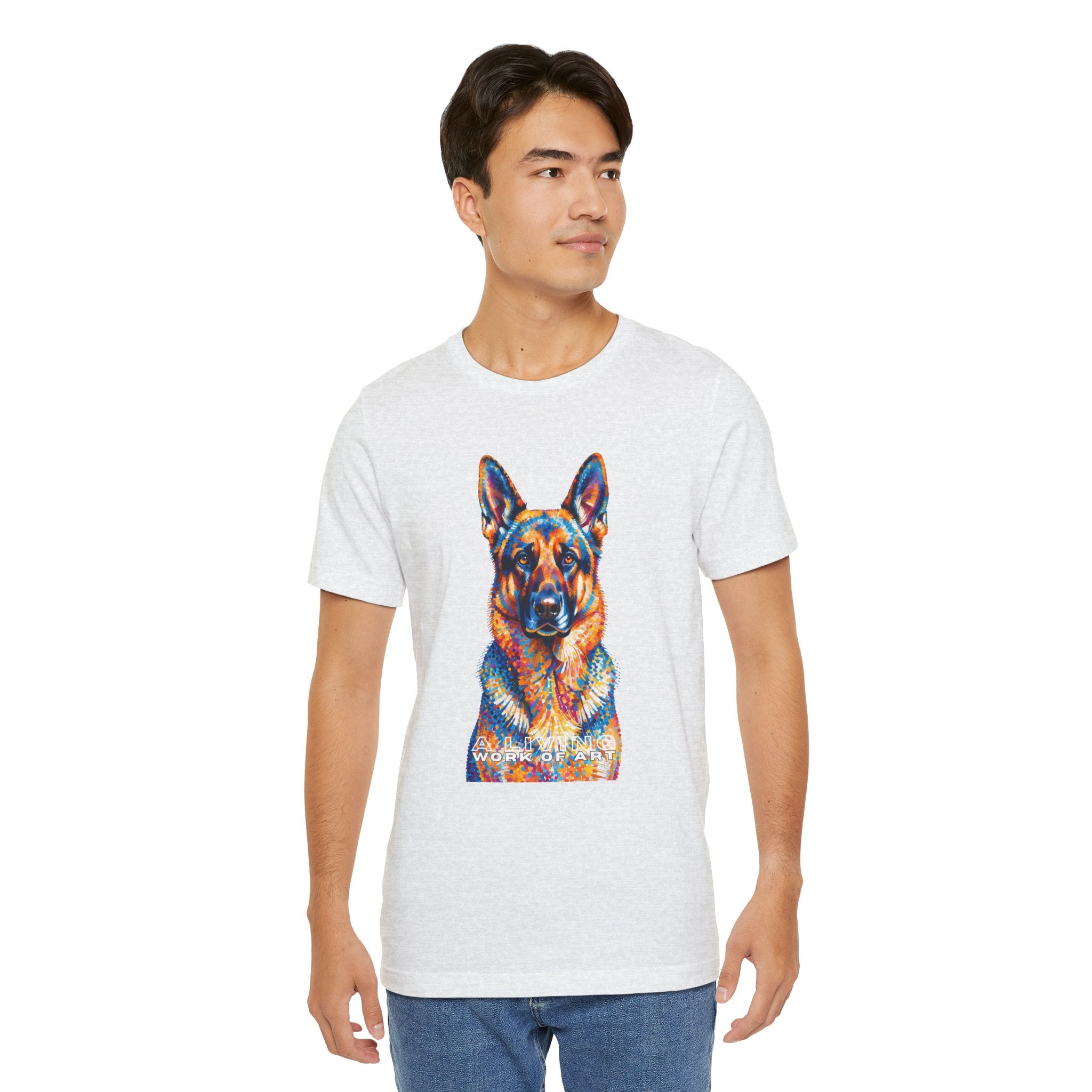 German Shepherd T Shirt | Living Work of Art Collection | Pointillism Style