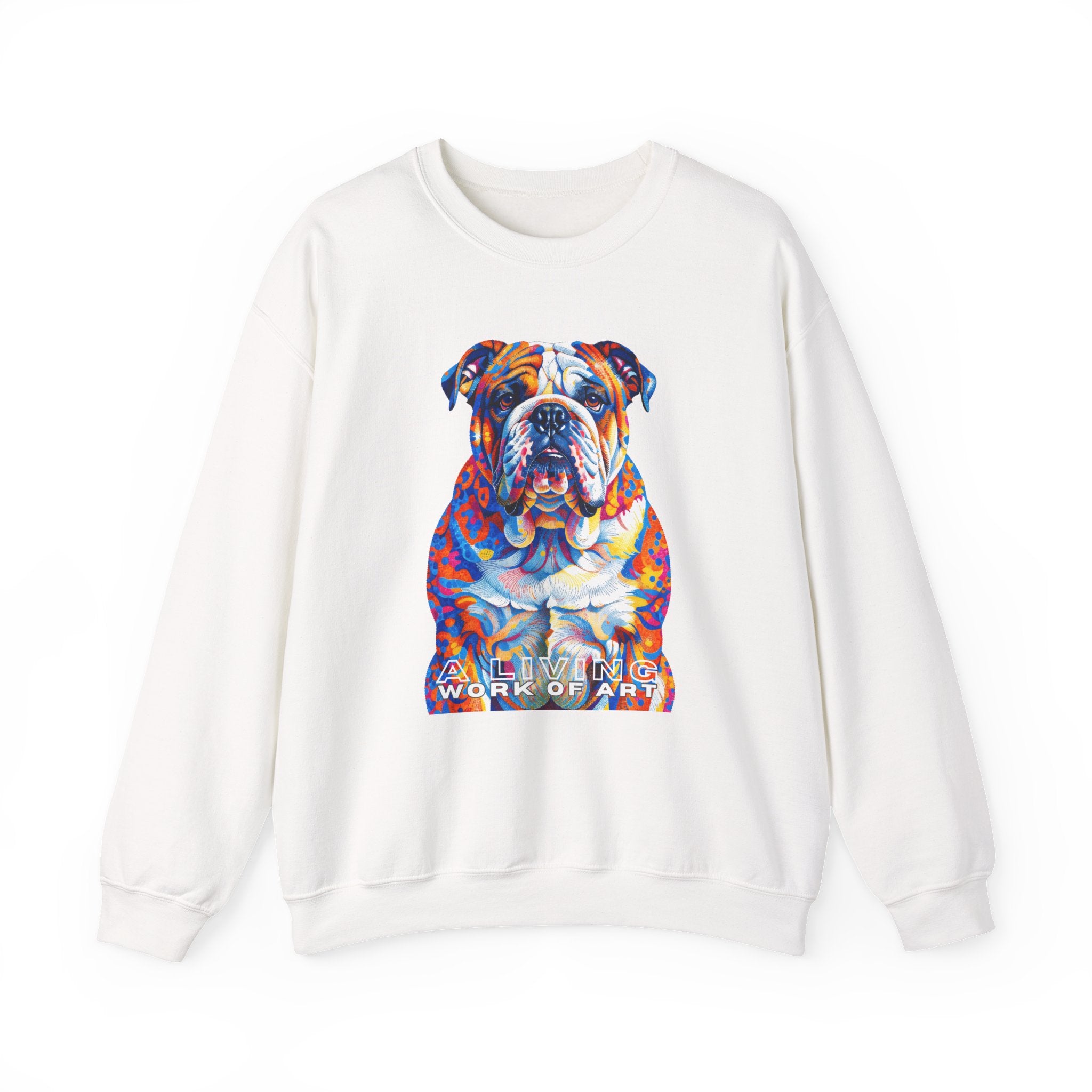 Bulldog Sweatshirt | Living Work of Art Collection | Pointillism Style