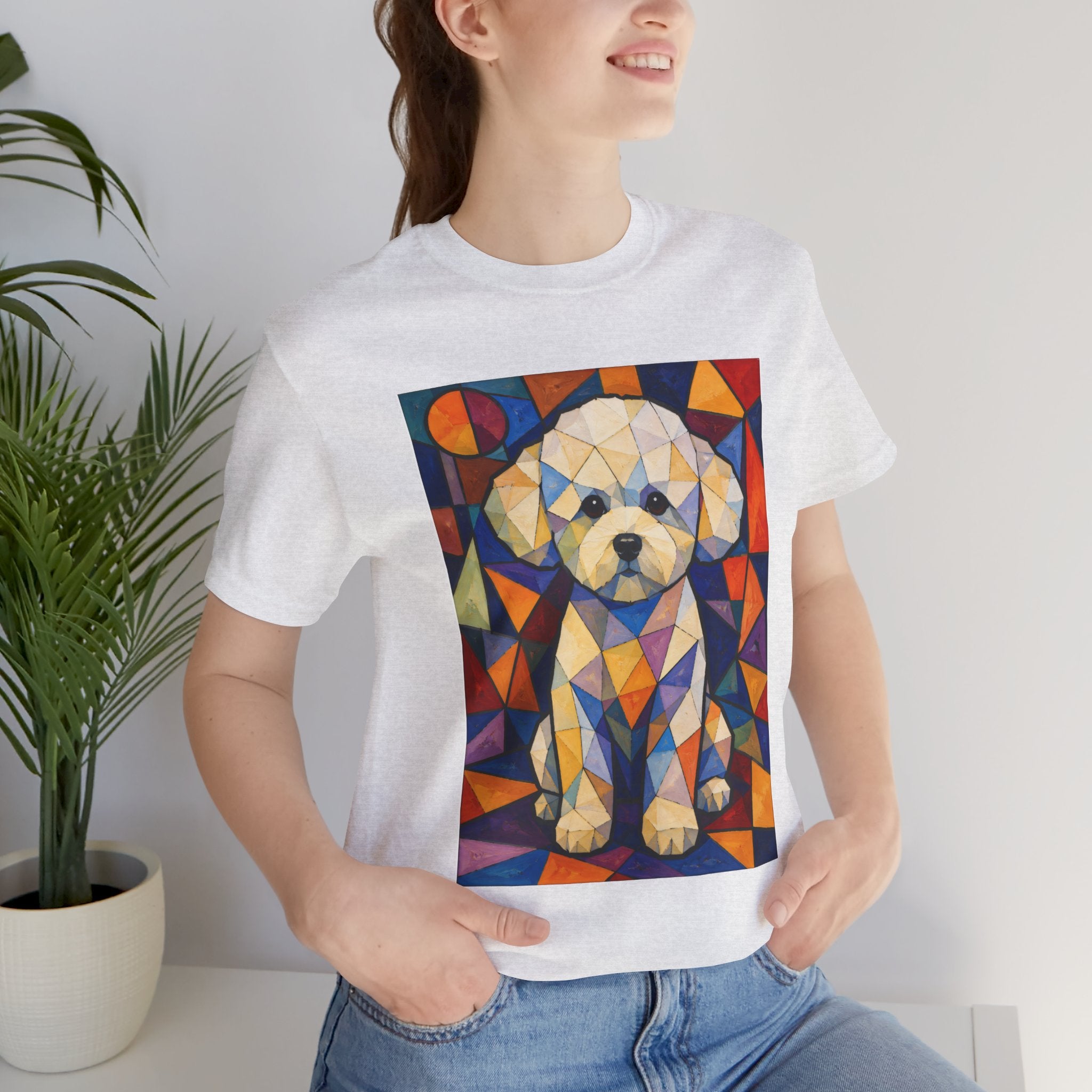Bichon Frise T Shirt | Living Work of Art Collection | Cubist Style