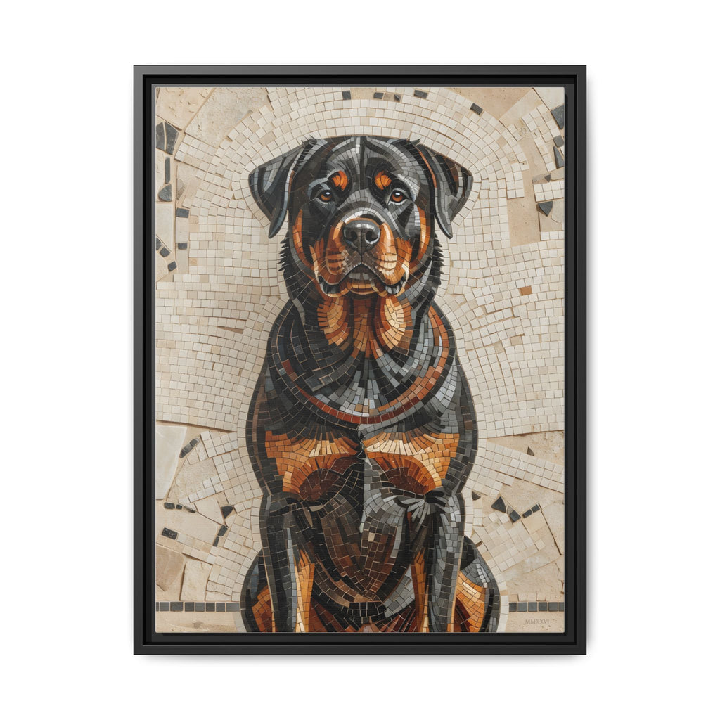Rottweiler Canvas Wall Art | Living Work of Art Collection | Mosaic Style Print