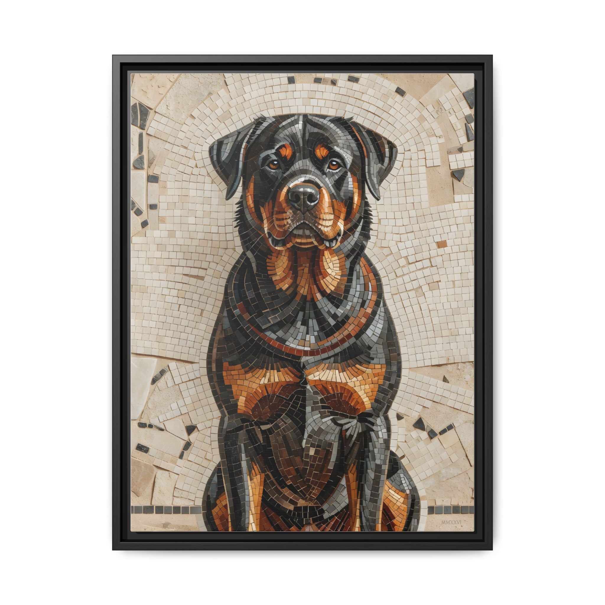 Rottweiler Canvas Wall Art | Living Work of Art Collection | Mosaic Style Print