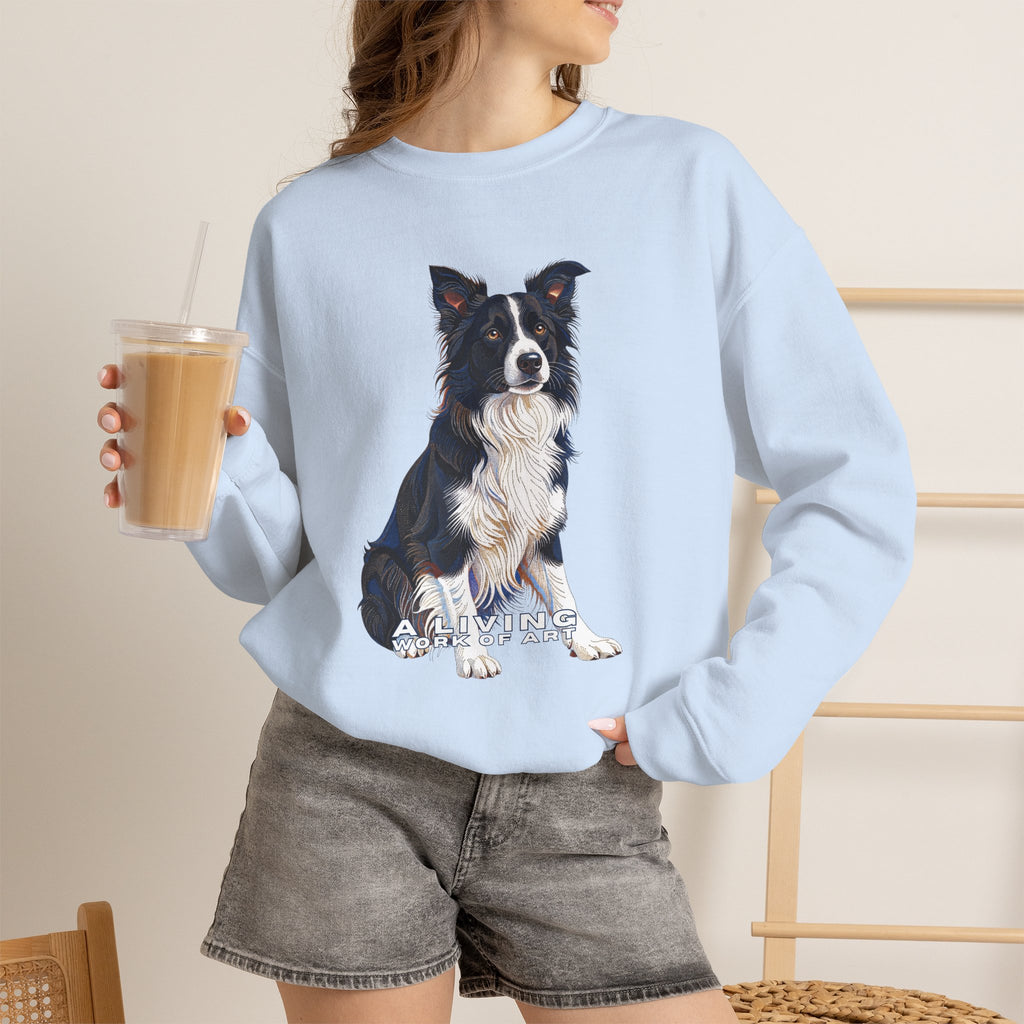 Border Collie Sweatshirt | Living Work of Art Collection | Pointillism Style