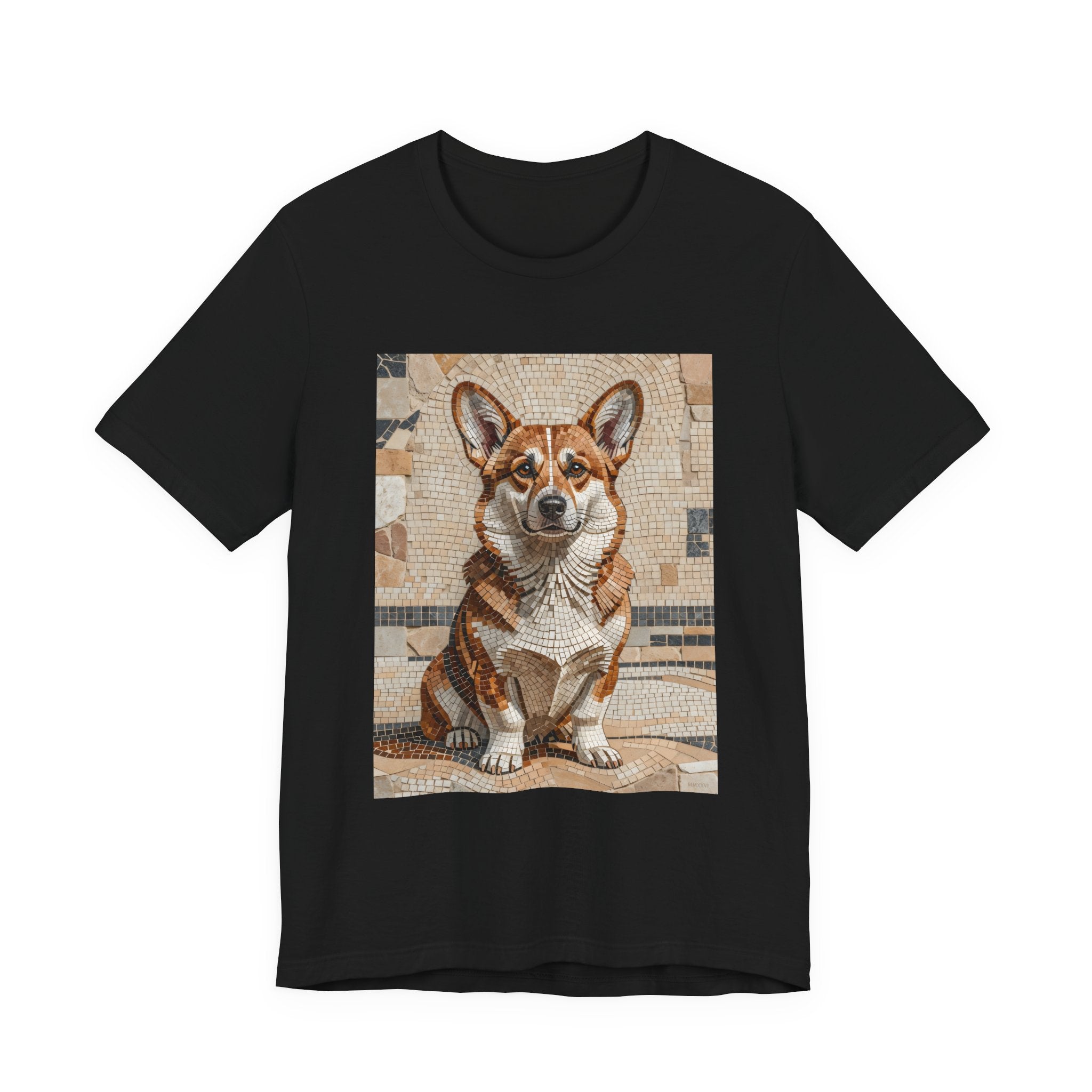 Corgi T Shirt | Living Work of Art Collection | Mosaic Style